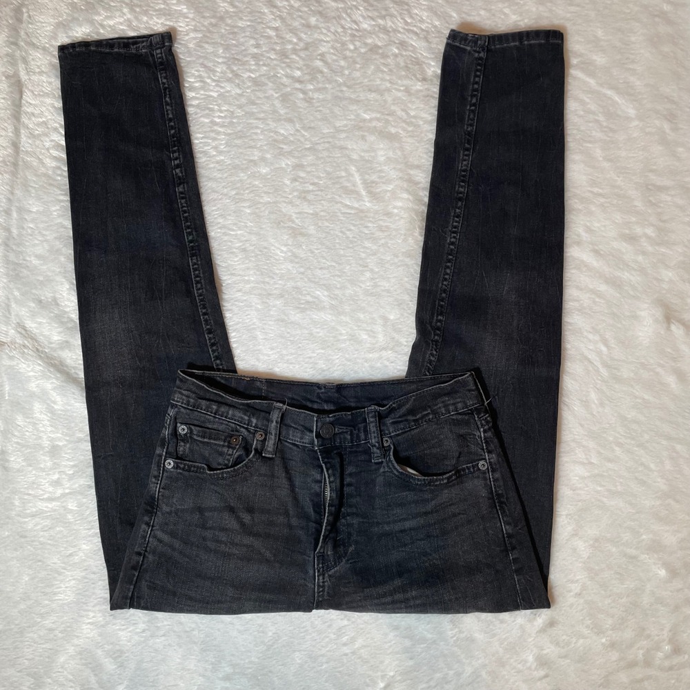 Levis 512 Slim Tapper Jeans 29x32 Faded Black‎ Denim Mid Rise Stretch Slim